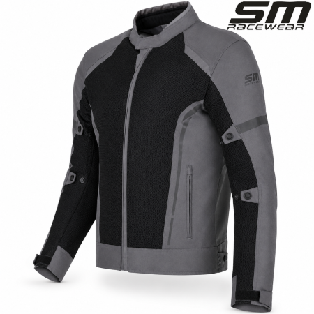 ECHIPAMENTE - Geacă moto textilă SM Racewear MeshTech – ventilată integral, protecții CE, Negru