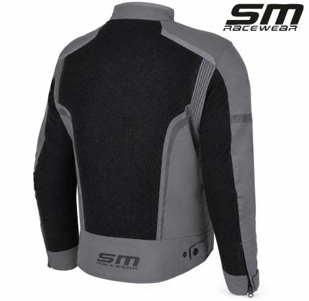 Geacă moto textilă SM Racewear MeshTech – ventilată integral, protecții CE, Negru [1]