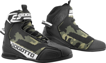 Incaltaminte moto Dama - Ghete moto aerisite Bogotto Tokyo Camo, certificate CE
