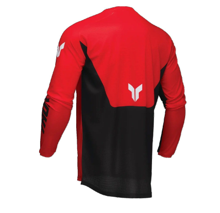 Tricou motocross Thor Launchmode Forge negru/alb/roșu [2]