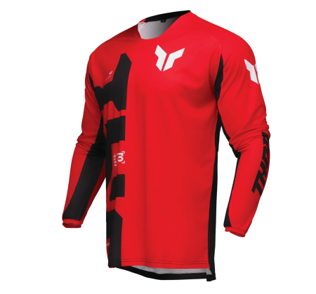 Tricou motocross Thor Launchmode Forge negru/alb/roșu [1]