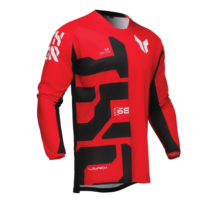 CAMASI - Tricou motocross Thor Launchmode Forge negru/alb/roșu