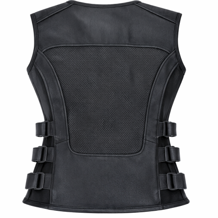 Vestă moto SM Racewear Venti, Dama – piele perforată, reglaje Velcro [1]