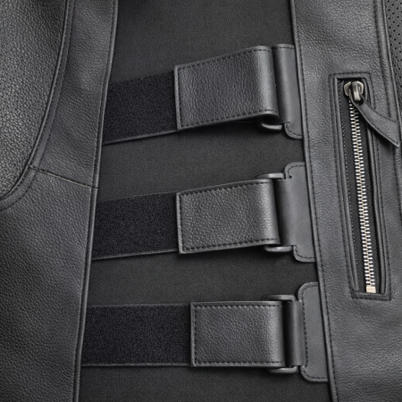 Vestă moto SM Racewear Venti, Dama – piele perforată, reglaje Velcro [2]