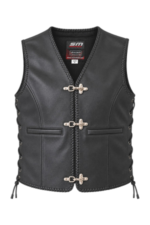 VESTE - Vestă moto SM Racewear Sinister – piele naturală, carabine și șnur lateral