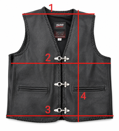 Vestă moto SM Racewear Sinister – piele naturală, carabine și șnur lateral [7]