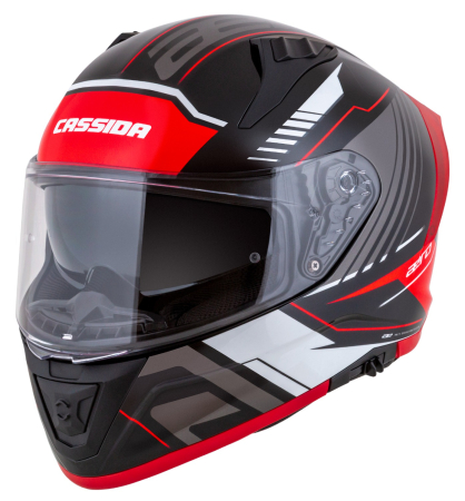 ECHIPAMENTE - Casca integrala Cassida Aero Drome - Negru-Rosu-Alb Omologare ECE 22.06.