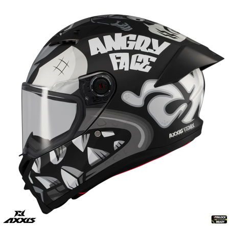 ECHIPAMENTE - Casca integrala Axxis Fenix Angry Face B2 negru mat - tip viziera: MT-V-31B - DKS429