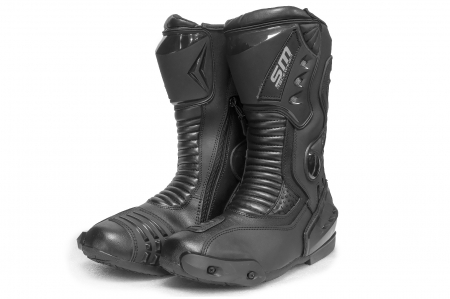 ECHIPAMENTE - Cizme moto SM Racewear Detroit 2 - piele naturala si materiale compozite, protectii calcai-degete-lateral si zone flexibile pentru mobilitate