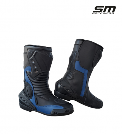 ECHIPAMENTE - Cizme moto SM Racewear Detroit Long - piele naturala si compozit, protectii calcai-degete-lateral, aerisiri si mobilitate excelenta