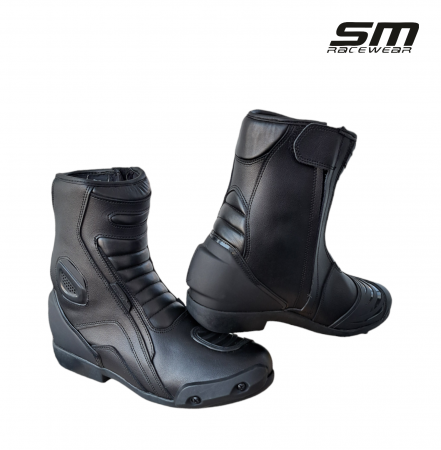 ECHIPAMENTE - Cizme moto SM Racewear Detroit Short - piele naturala si compozit, protectii calcai-degete-lateral si mobilitate ridicata