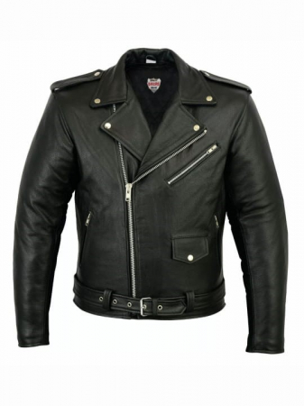 ECHIPAMENTE - Geaca moto SM Racewear Classic Chopper - Piele naturala moale, Protectii CE coate/umeri/spate, Captuseala detasabila, Fermoare metalice