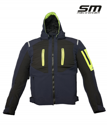 ECHIPAMENTE - Geaca moto SM Racewear Lima Softshell - Material moale si rezistent la vant, Gluga detasabila, Ventilatie pe piept, Protectii CE (umeri/coate/spate)