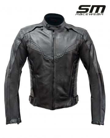 ECHIPAMENTE - Geaca moto SM Racewear Hiflow - Piele naturala de bovina, Zone perforate pentru ventilatie, Captuseala detasabila, Protectii CE (umeri/coate/spate)