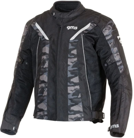 ECHIPAMENTE - Geaca moto textila GMS Ventura - mesh, membrana impermeabila si captuseala termica detasabile, protectii CE - Negru/Camuflaj