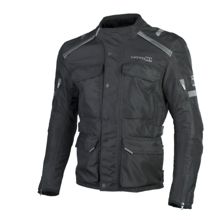 ECHIPAMENTE - Geaca moto textila Moto ID Camino 2 - Barbati - Impermeabila si Ventilata - Protectii CE coate si umeri - Negru