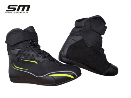 Echipament Dama - Ghete moto SM Racewear City - constructie din piele și compozit, intarituri calcai-degete, insertii reflectorizante si inchidere Velcro