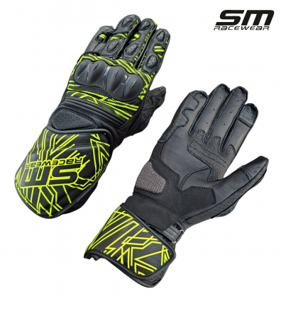 ECHIPAMENTE - Manusi moto SM Racewear Akira - piele bovina dublata, protectii compozite extinse și sistem dublu de inchidere, diverse culori