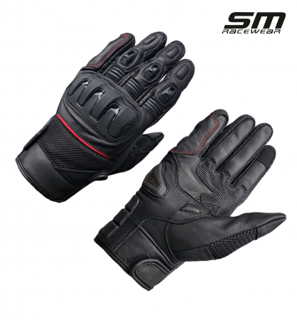 ECHIPAMENTE - Manusi moto din piele naturala SM Racewear Blade Air - Barbati - Sport/Touring - Cu protectii si ventilatie eficiente - Diverse culori