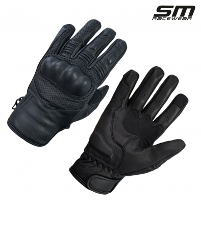 ECHIPAMENTE - Manusi moto SM Racewear Breeze - piele naturala perforata, dublura palma si protectii monturi-degete