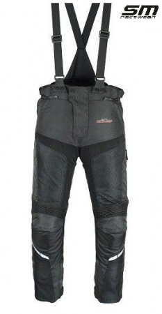 ECHIPAMENTE - Pantaloni moto textili SM Racewear Breeze - Barbati - 3 Straturi - Impermeabili si Ventilati - Protectii CE - Negru