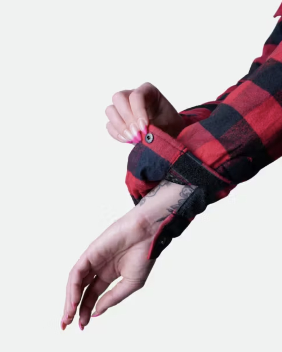 Camasa moto dama Course Thunder - Kevlar integral, protectii CE umeri/coate, inchidere fermoar + capse [3]