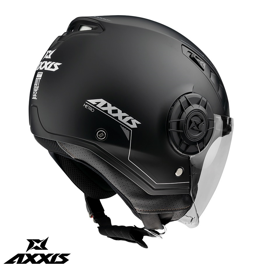 Casca Axxis model Metro S A1 negru mat (open face) - omologare noua ECE 22.06 - tip viziera: MT-V-26B [2]