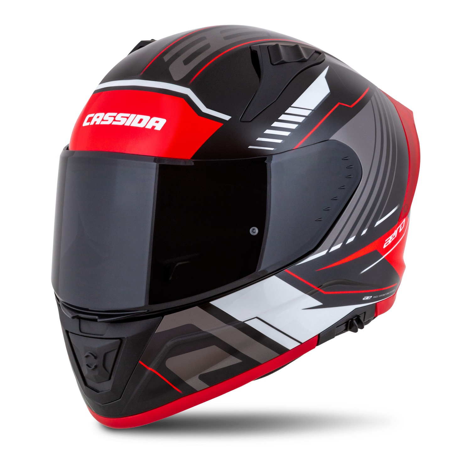 Casca integrala Cassida Aero Drome - Negru-Rosu-Alb Omologare ECE 22.06. [1]