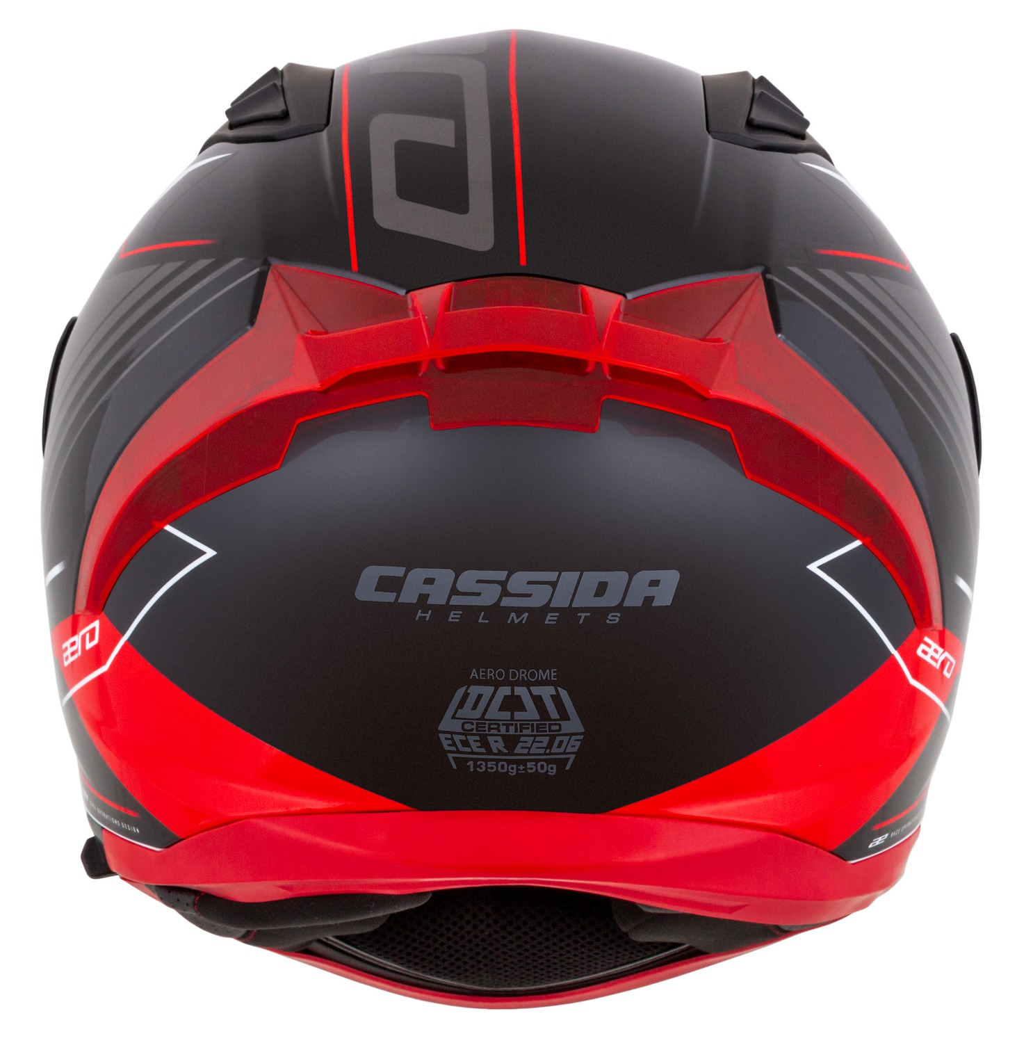 Casca integrala Cassida Aero Drome - Negru-Rosu-Alb Omologare ECE 22.06. [9]