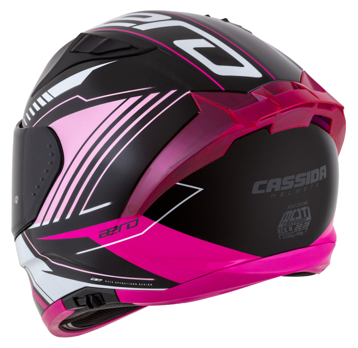 Casca Integrala Cassida Aero Drome - Negru-Roz-Alb Omologare ECE 22.06. [6]