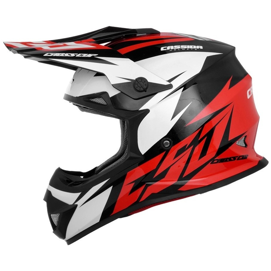 Casca moto cross/enduro Cassida Cross Cup Two - Rosu/Alb/Negru, filtru carbon, ECE 22.05 [1]