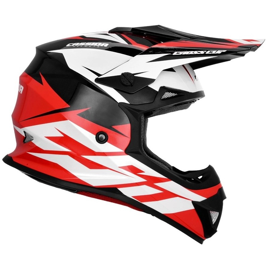 Casca moto cross/enduro Cassida Cross Cup Two - Rosu/Alb/Negru, filtru carbon, ECE 22.05 [3]