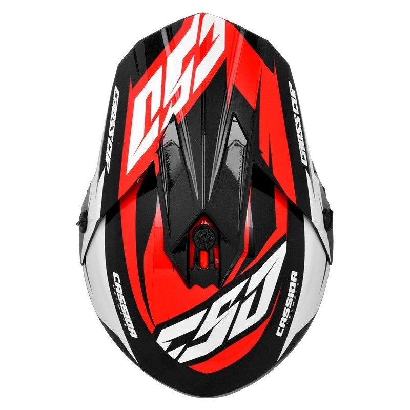 Casca moto cross/enduro Cassida Cross Cup Two - Rosu/Alb/Negru, filtru carbon, ECE 22.05 [5]