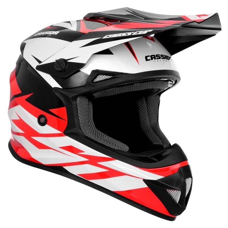 Casca moto cross/enduro Cassida Cross Cup Two - Rosu/Alb/Negru, filtru carbon, ECE 22.05 [2]