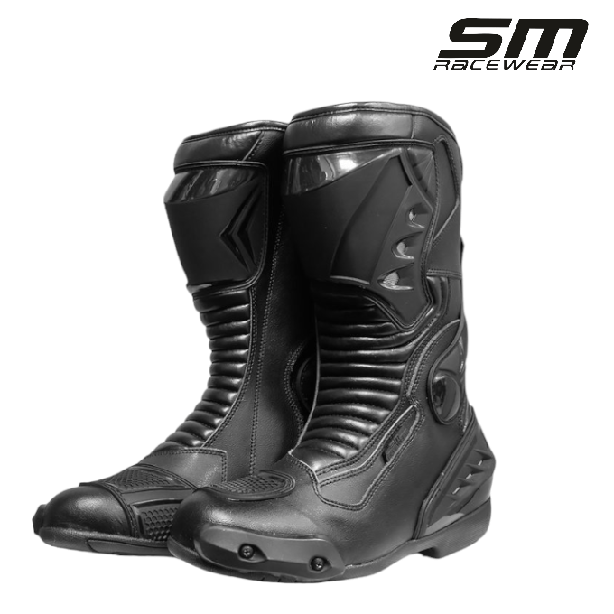 Cizme moto SM Racewear Detroit Long - piele naturala si compozit, protectii calcai-degete-lateral, aerisiri si mobilitate excelenta [3]