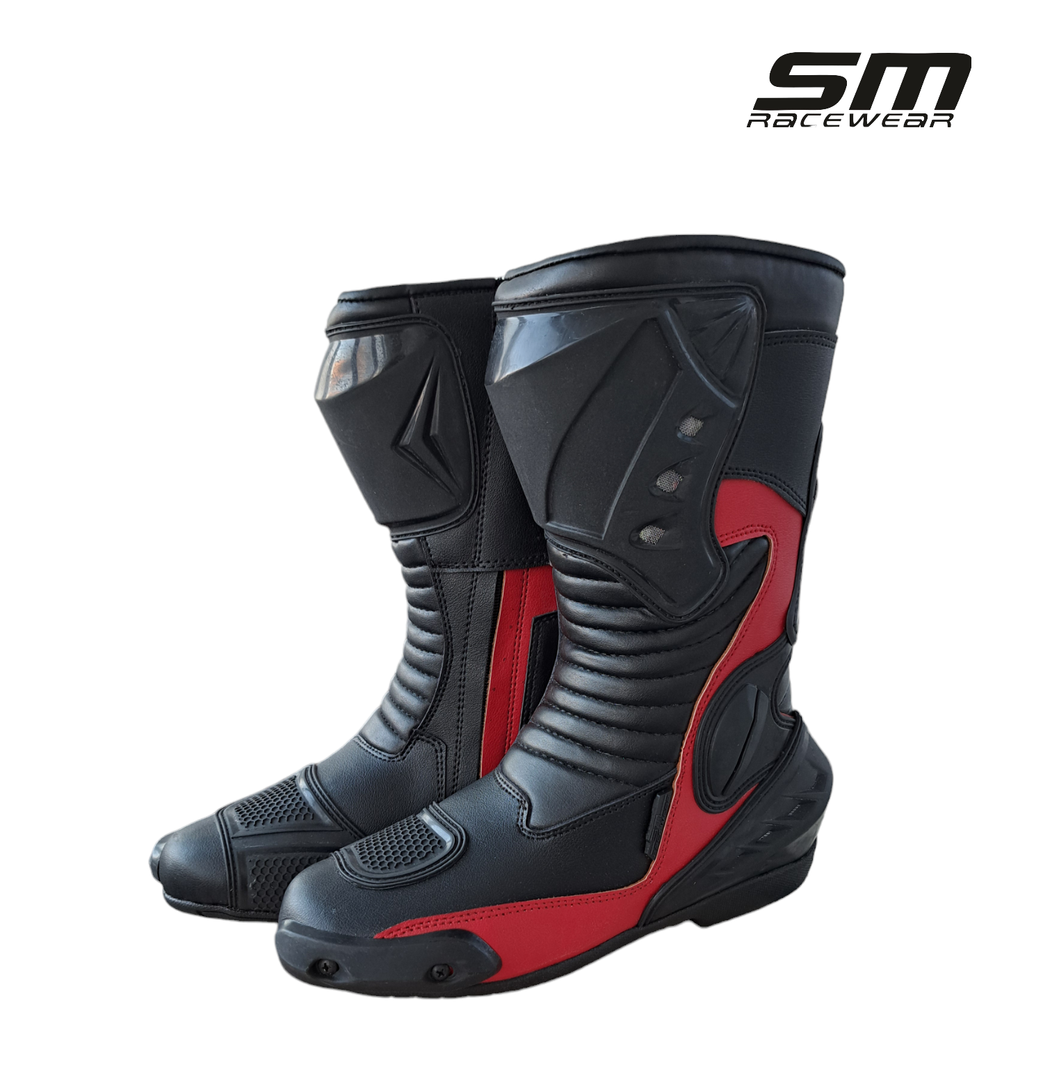 Cizme moto SM Racewear Detroit Long - piele naturala si compozit, protectii calcai-degete-lateral, aerisiri si mobilitate excelenta [5]
