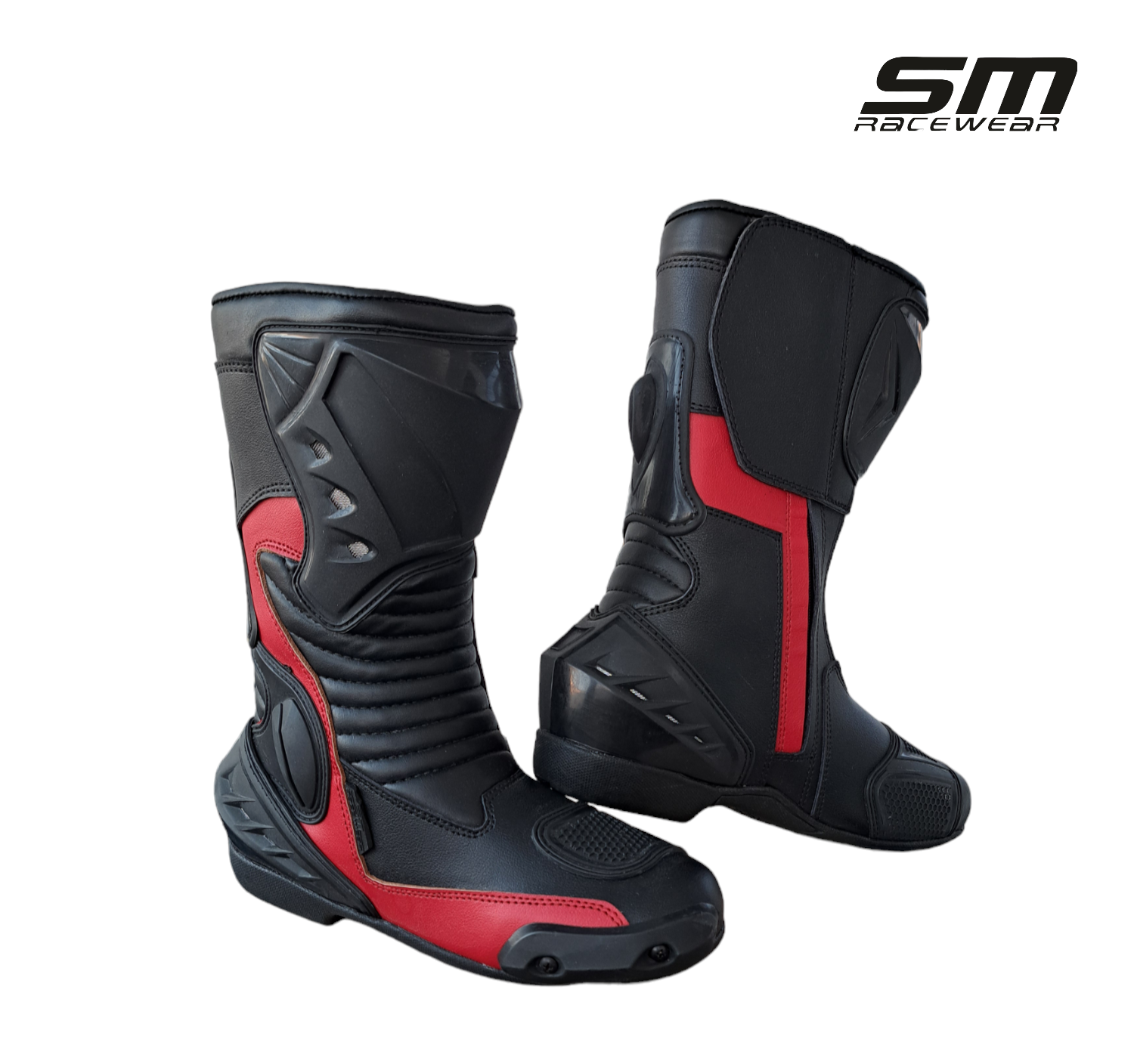 Cizme moto SM Racewear Detroit Long - piele naturala si compozit, protectii calcai-degete-lateral, aerisiri si mobilitate excelenta [10]