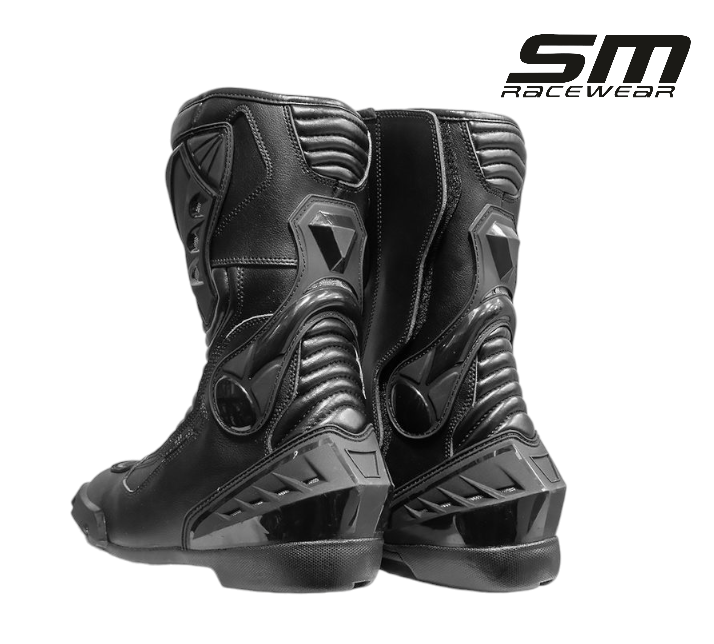 Cizme moto SM Racewear Detroit Long - piele naturala si compozit, protectii calcai-degete-lateral, aerisiri si mobilitate excelenta [7]