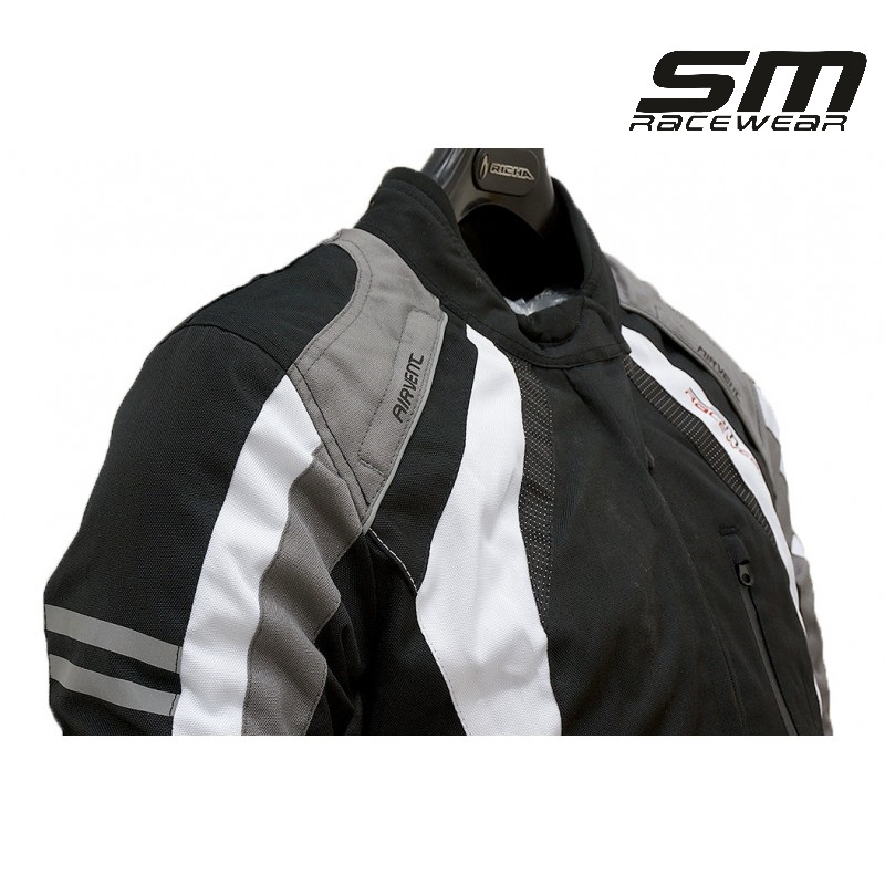 Geaca moto textila de dama SM Racewear Ana Lady - 3 Sezoane - Impermeabila si Ventilata - Protectii CE - Rosu/Alb sau Gri/Alb [6]