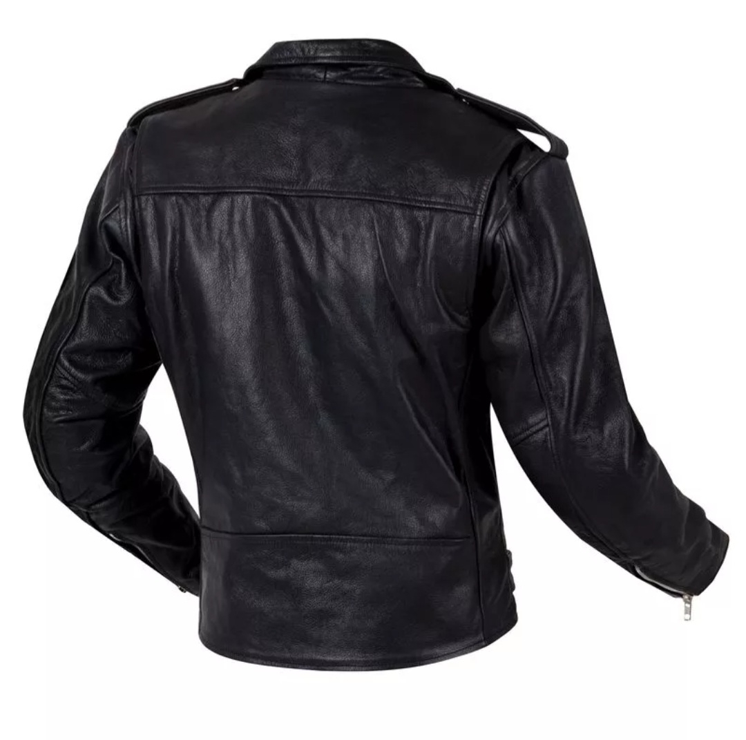 Geaca moto SM Racewear Classic Chopper - Piele naturala moale, Protectii CE coate/umeri/spate, Captuseala detasabila, Fermoare metalice [1]