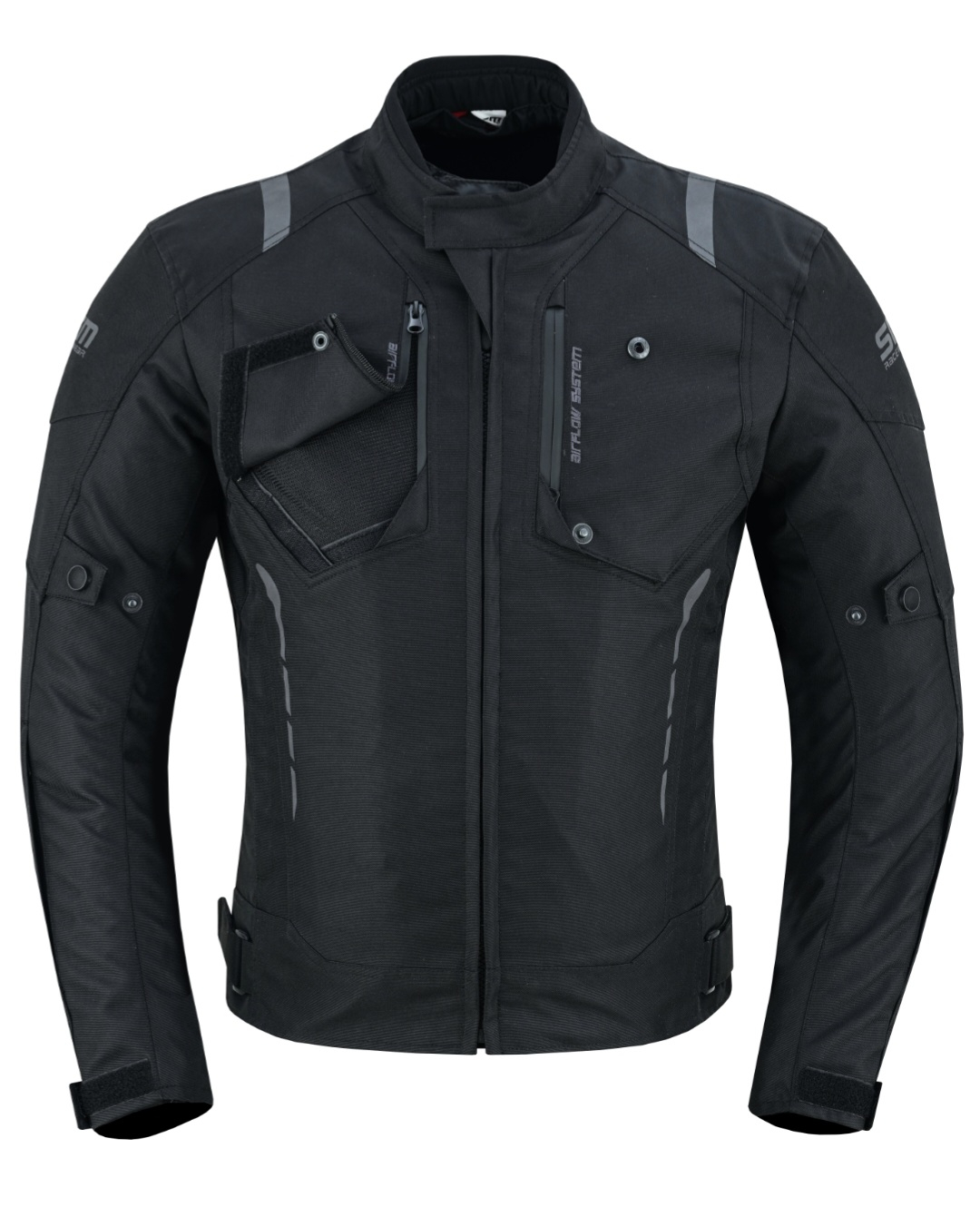 Geaca moto textila SM Racewear Master - Barbati - 4 Sezoane - Impermeabila si Ventilata - Protectii CE - Alb/Negru [3]