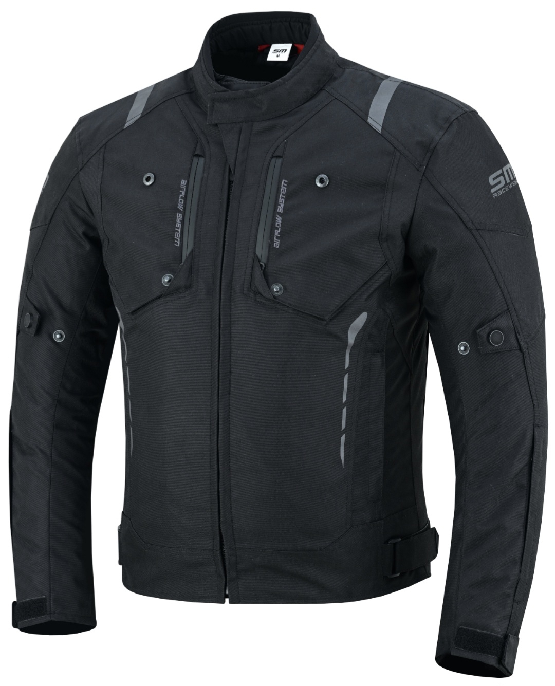 Geaca moto textila SM Racewear Master - Barbati - 4 Sezoane - Impermeabila si Ventilata - Protectii CE - Alb/Negru [1]