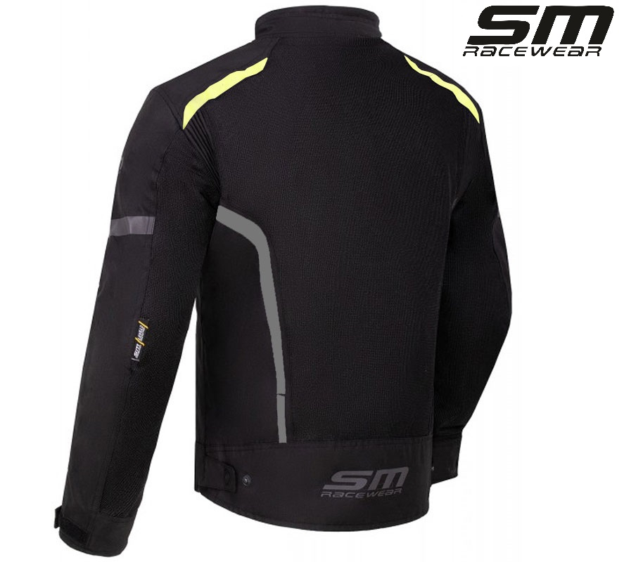 Geaca moto textila SM Racewear MeshTech - Barbati - Vara - Ventilata integral - Protectii CE - Negru [1]