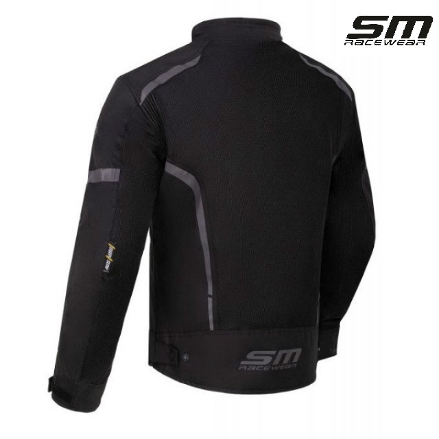 Geaca moto textila SM Racewear MeshTech - Barbati - Vara - Ventilata integral - Protectii CE - Negru [1]