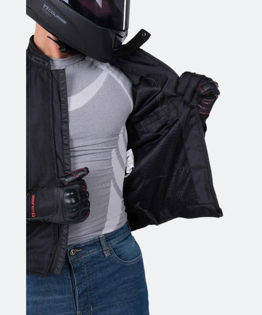 Geaca moto textil Course Vento Mesh - barbati, protectii CE, negru [5]