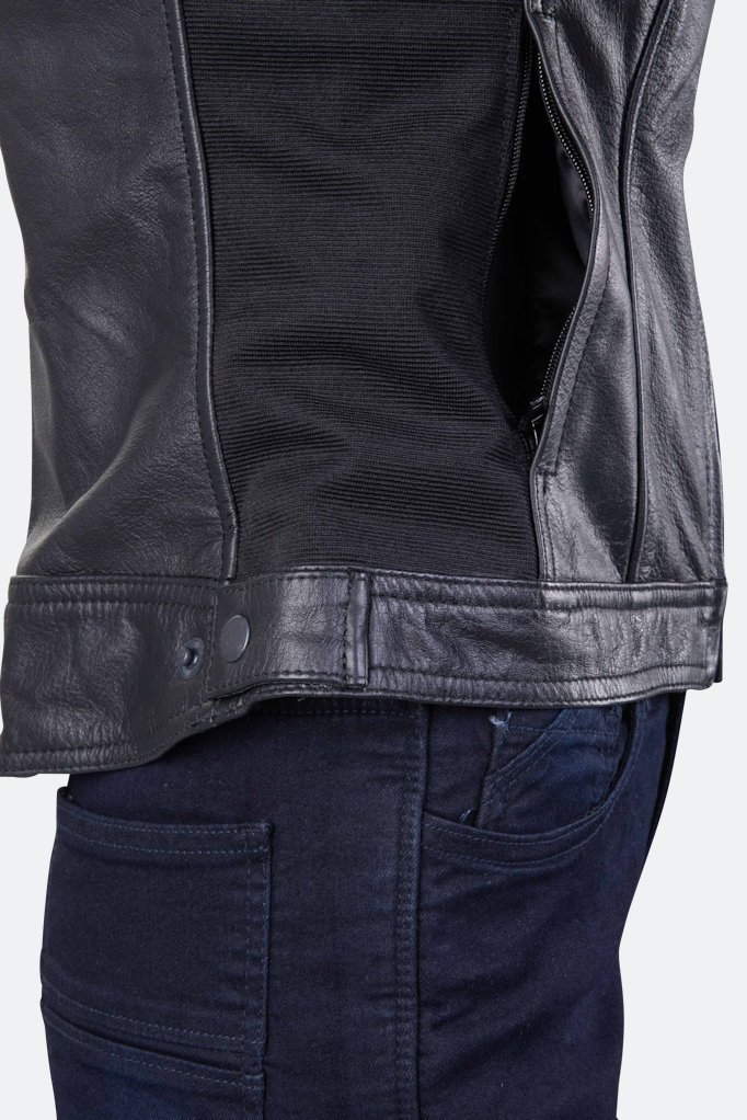 Geaca moto din piele naturala Course Bee MC - Femei - Nivel AA - Protectii CE - Negru [4]