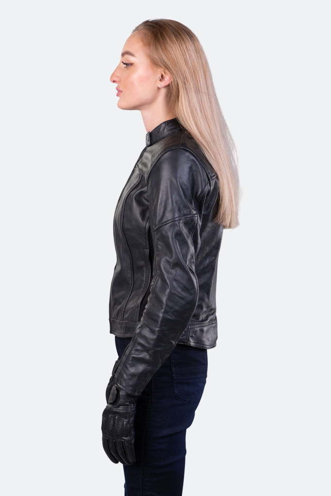 Geaca moto din piele naturala Course Bee MC - Femei - Nivel AA - Protectii CE - Negru [2]