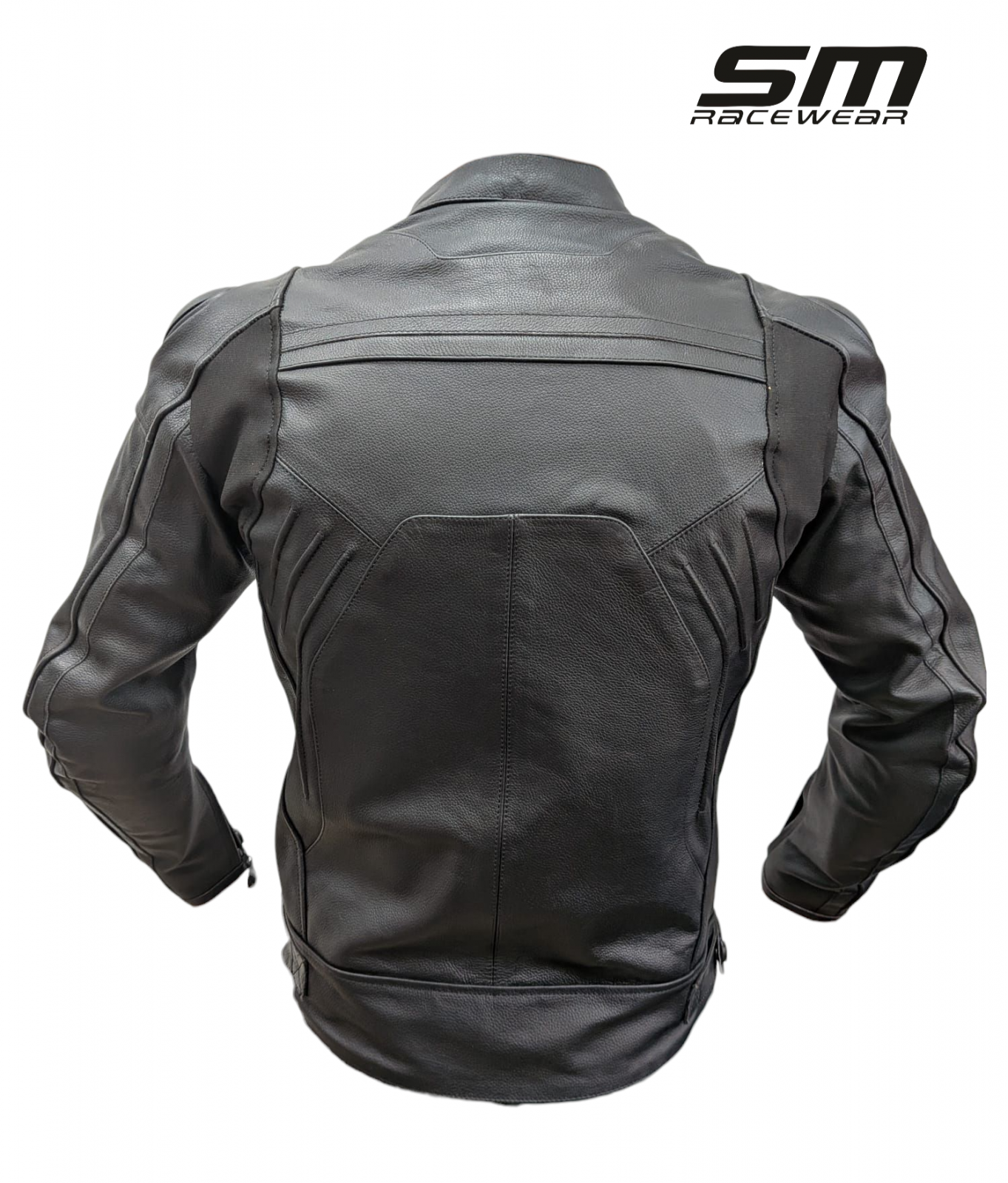 Geaca moto din piele naturala SM Racewear Roadster - Barbati - Captuseala detasabila - Protectii CE - Negru [1]