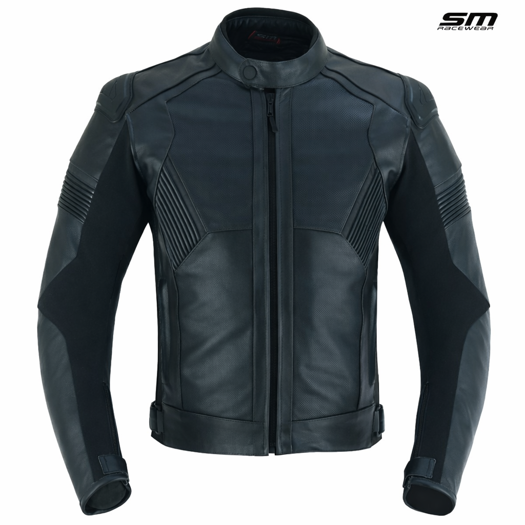 Geaca moto SM Racewear Blade - Piele naturala de bovina - Protectii CE (umeri/coate/spate) - Captuseala detasabila - Zone elastice - Fermoar conexiune pantaloni [2]