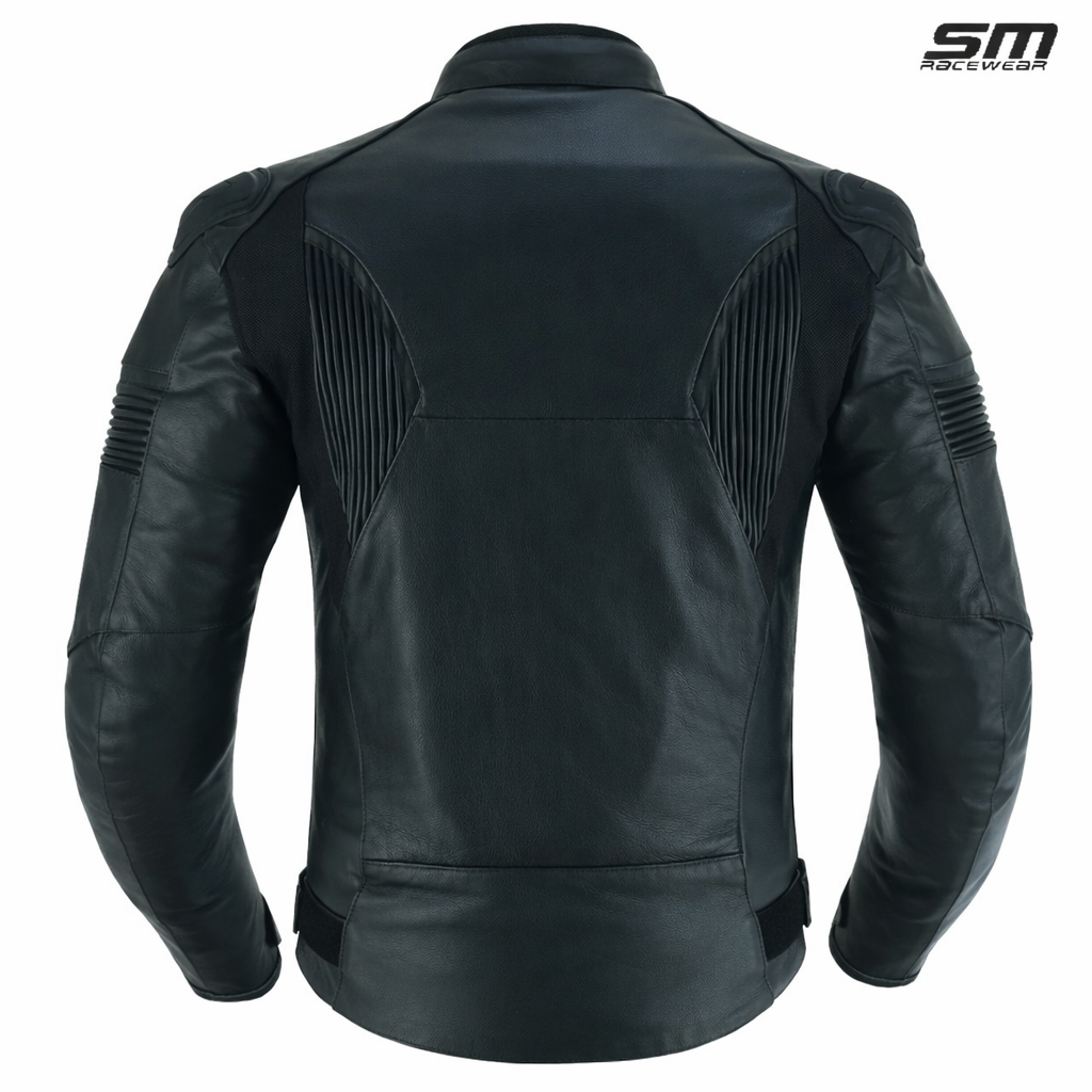 Geaca moto SM Racewear Blade - Piele naturala de bovina - Protectii CE (umeri/coate/spate) - Captuseala detasabila - Zone elastice - Fermoar conexiune pantaloni [1]